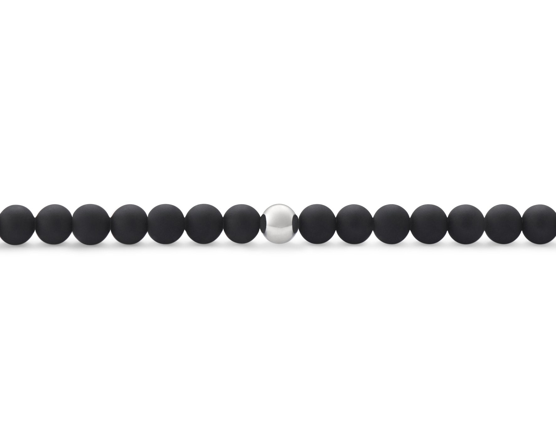 bracelet beads noir soft avec 1 bille en argent le 25g
