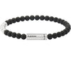soft black bead bracelet with 5 silver beads 25g
