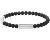 soft black bead bracelet with 5 silver beads 25g