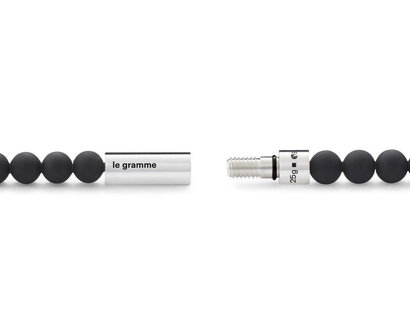 bracelet beads noir soft avec 1 bille en argent le 25g