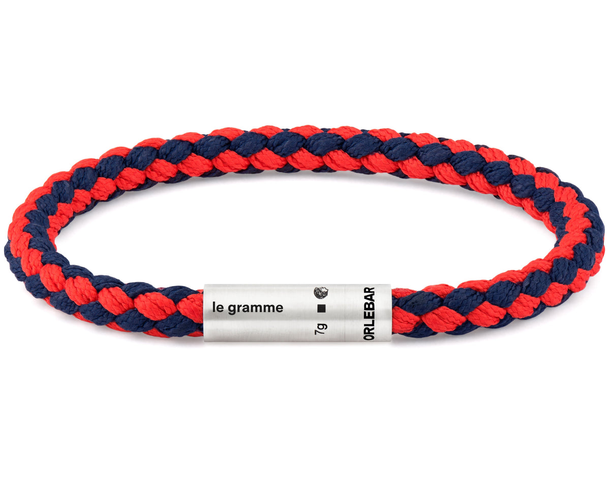 bracelet câble nato marine & rouge orlebar brown le 7g