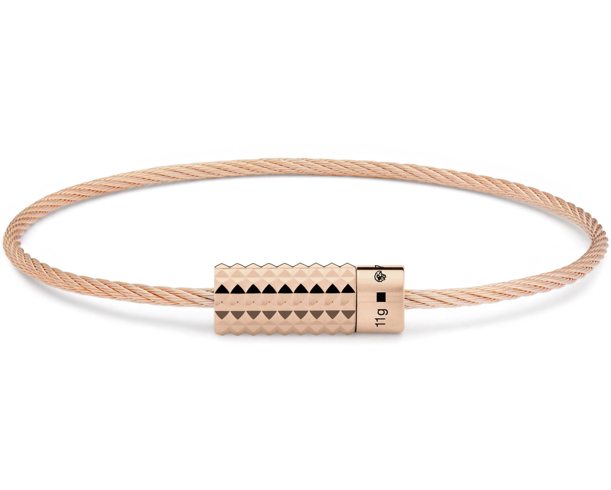 pyramid guilloche cable bracelet 11g