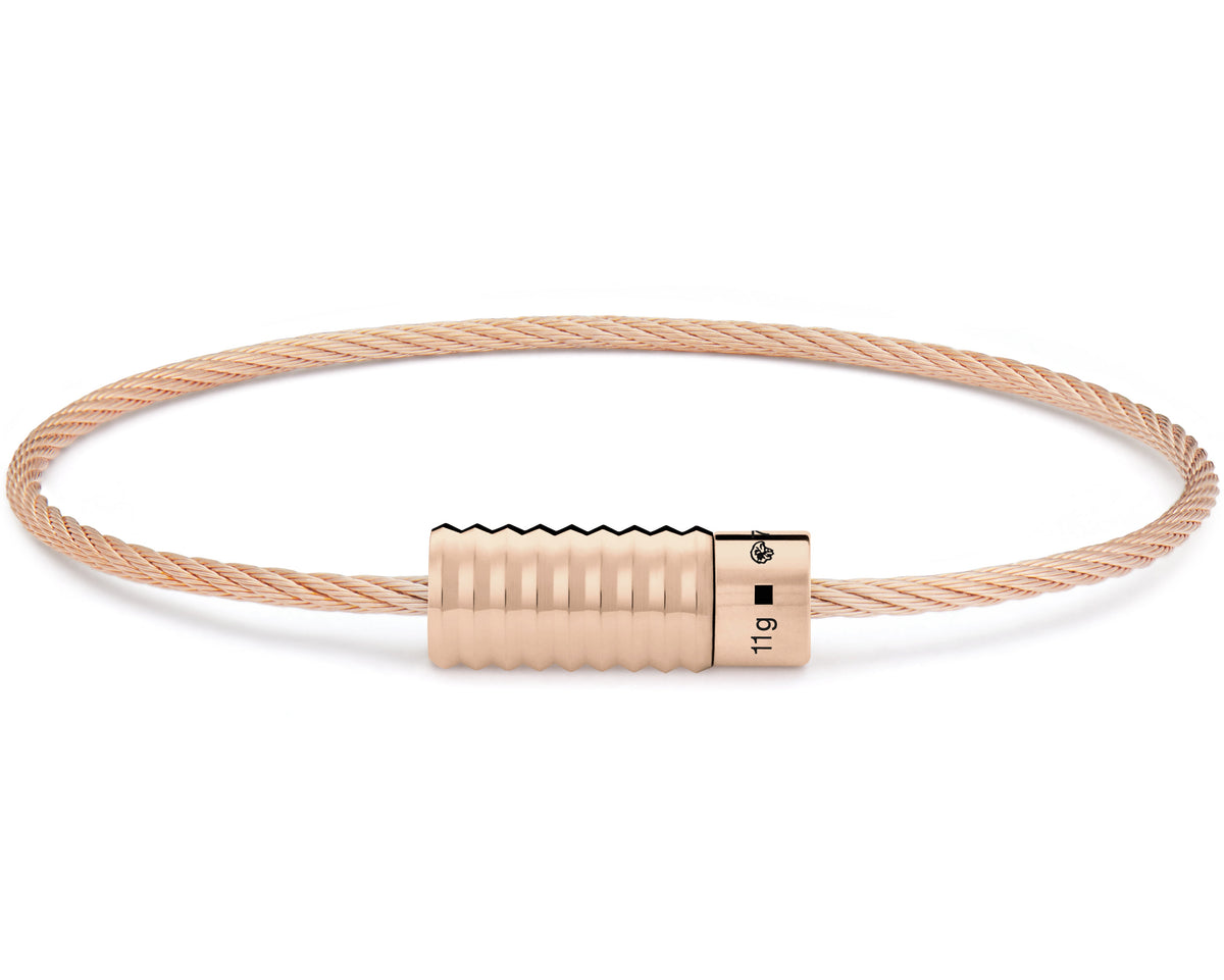 vertical guilloché cable bracelet 11g